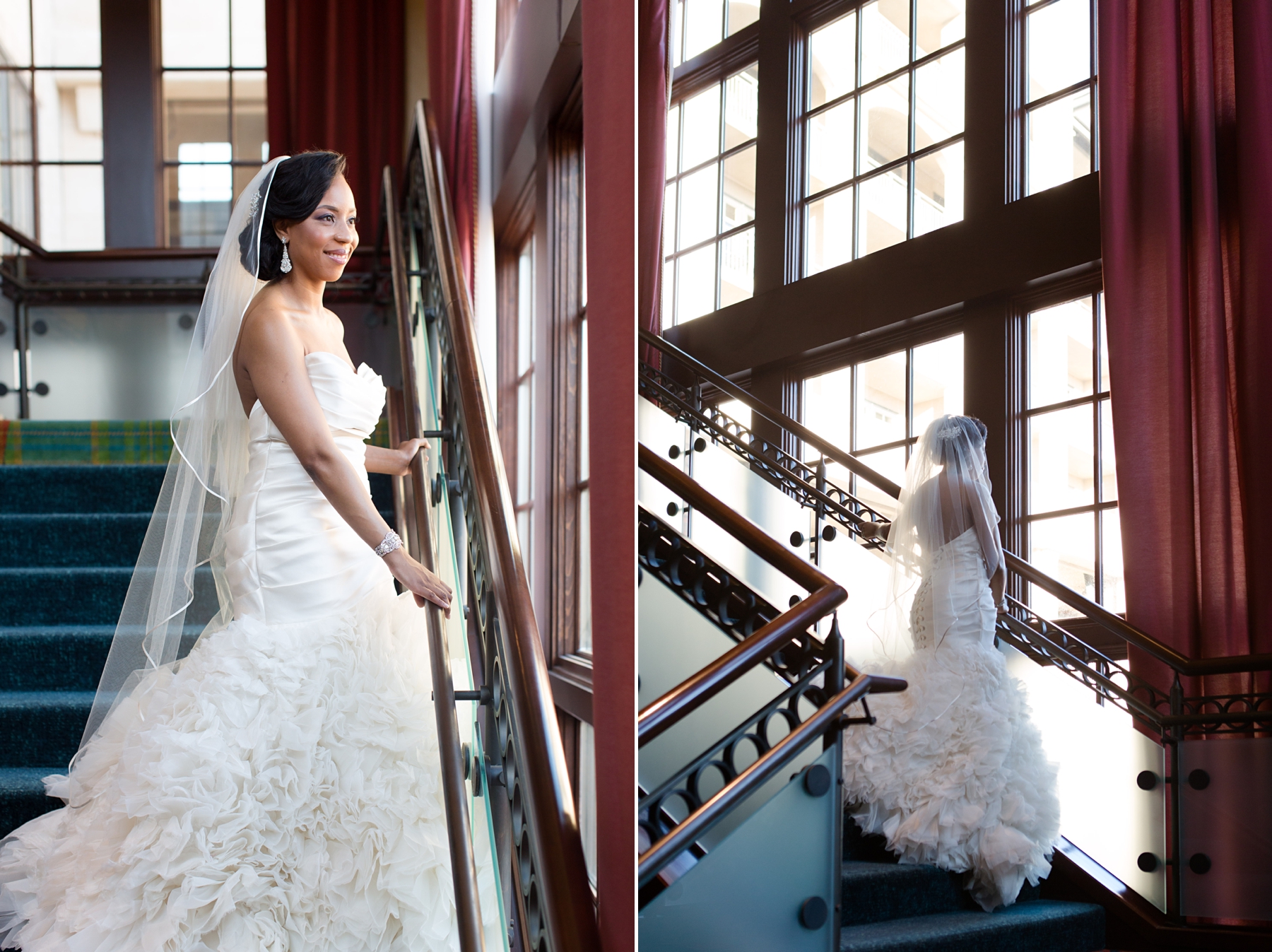 bride in large window at Ross Bridge via Elle Danielle Photography