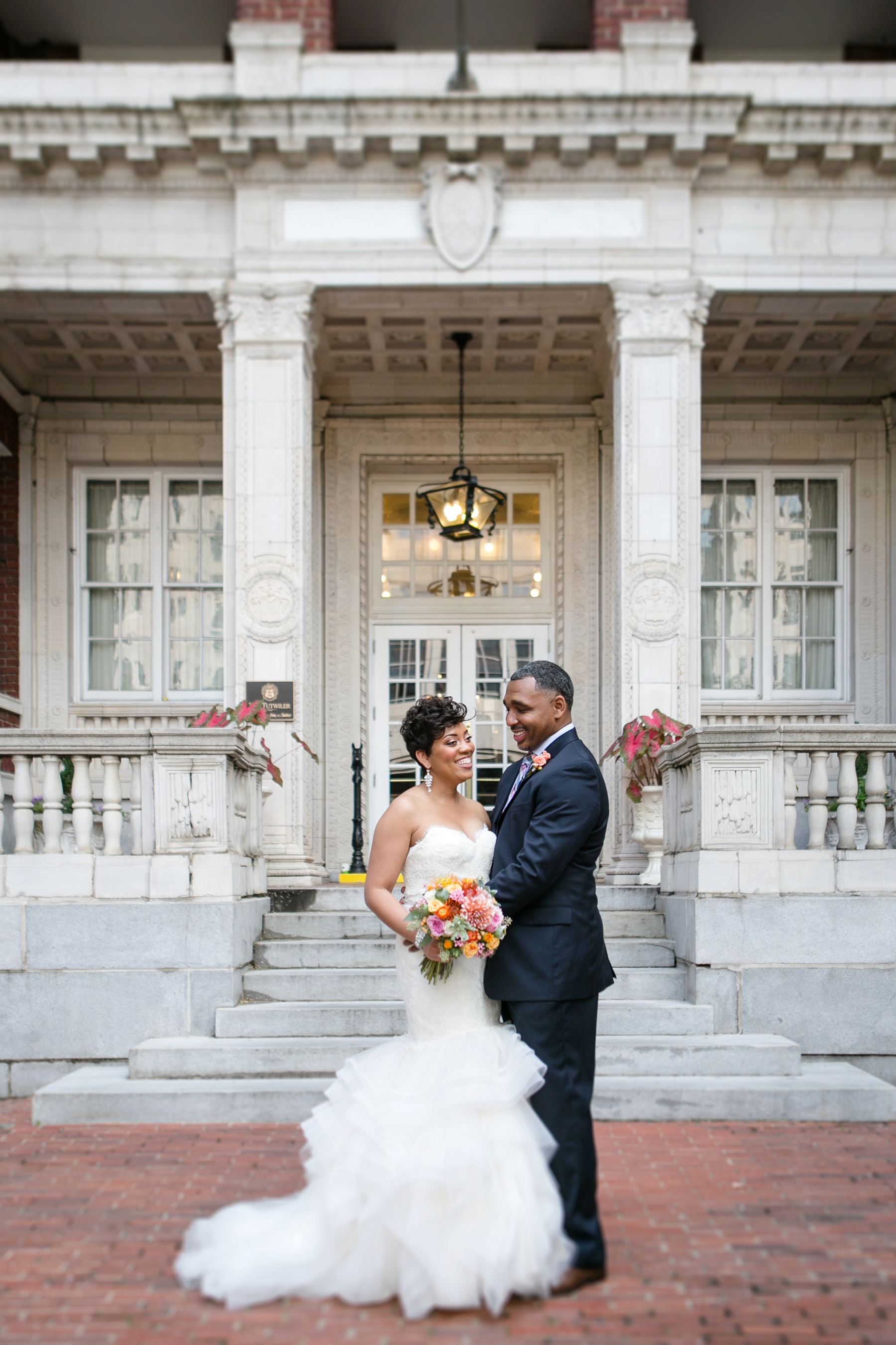 Bride and groom at Historic Tutwiler Hotel by Elle Danielle Photography