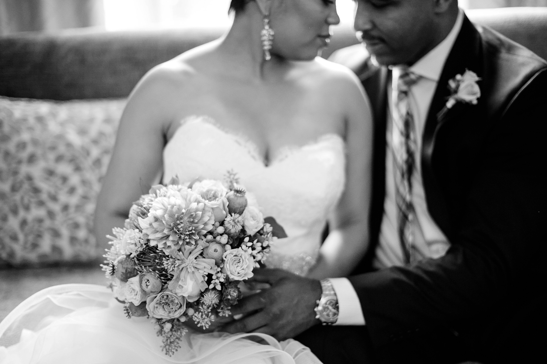 Black and white wedding portrait by Elle Danielle Photography