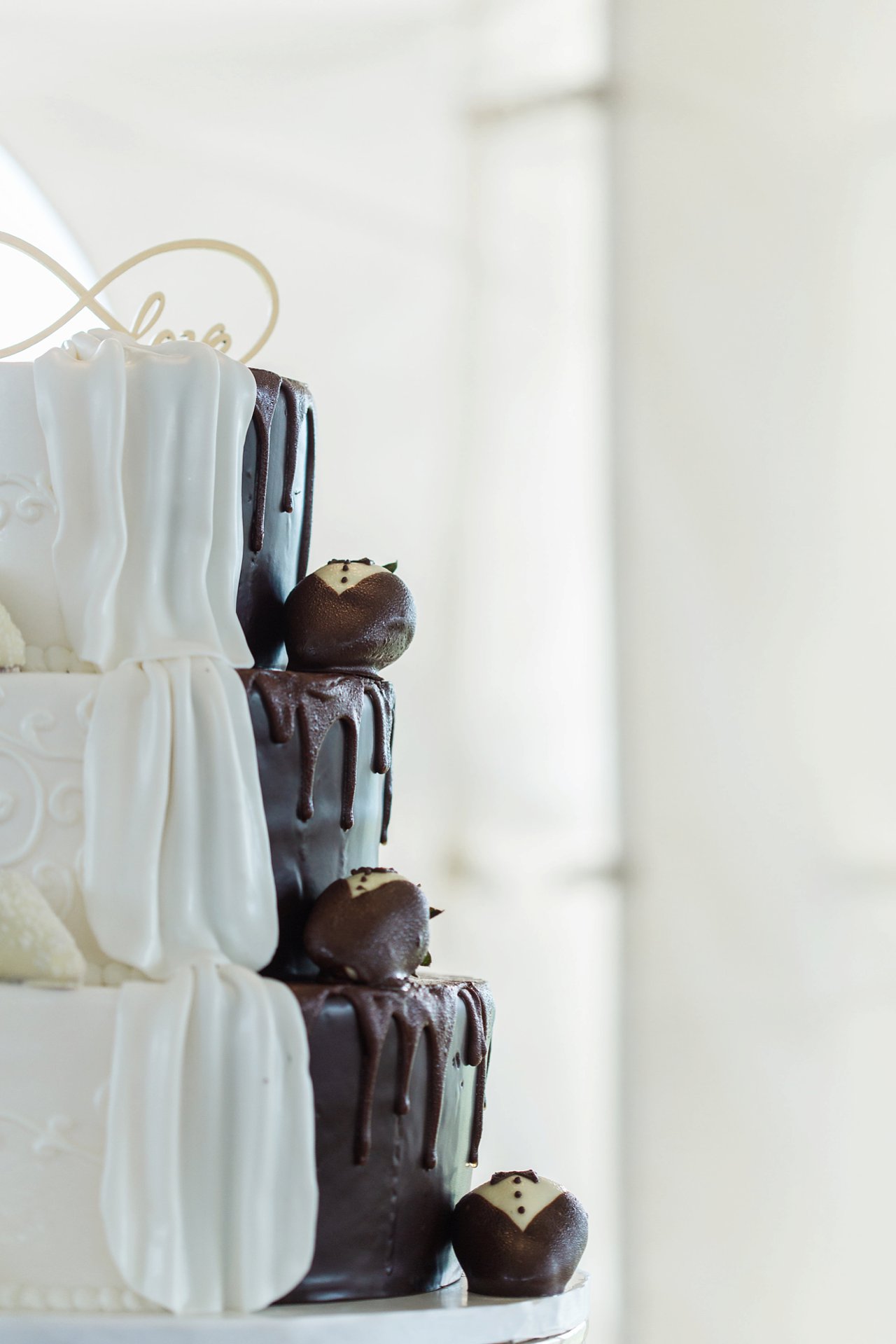 Chocolate and White Wedding Cake