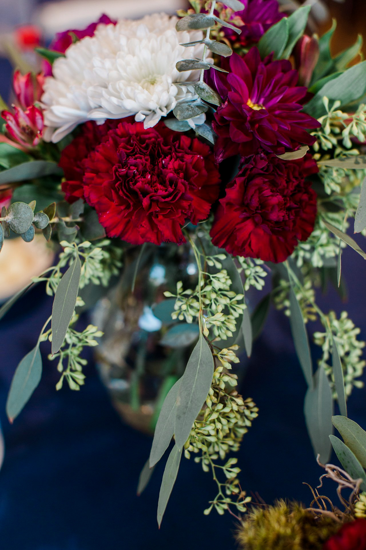 Fall colored wedding flowers