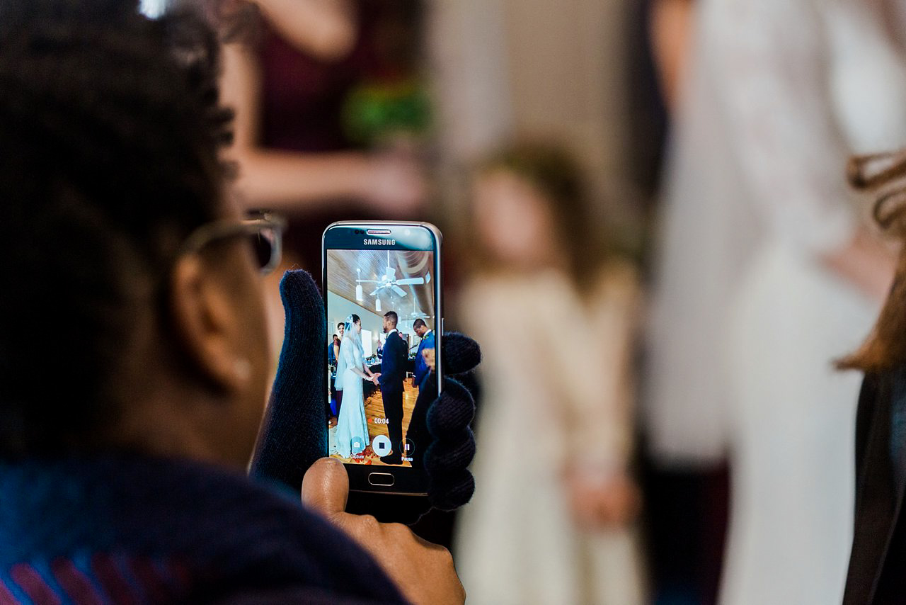 Wedding guest captures intimate ceremony on her cell phone