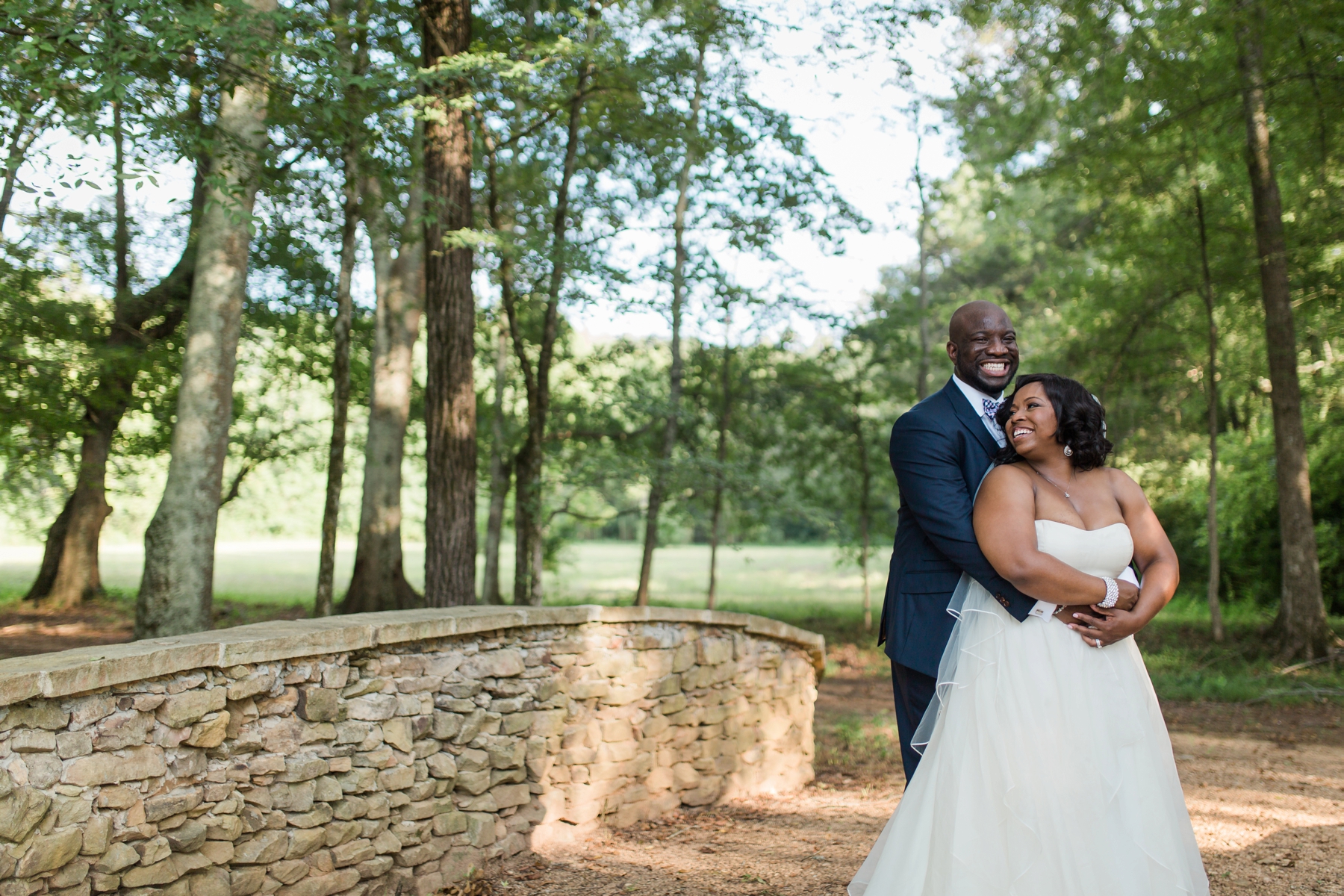 African American bride and groom marry at Matthews Manor